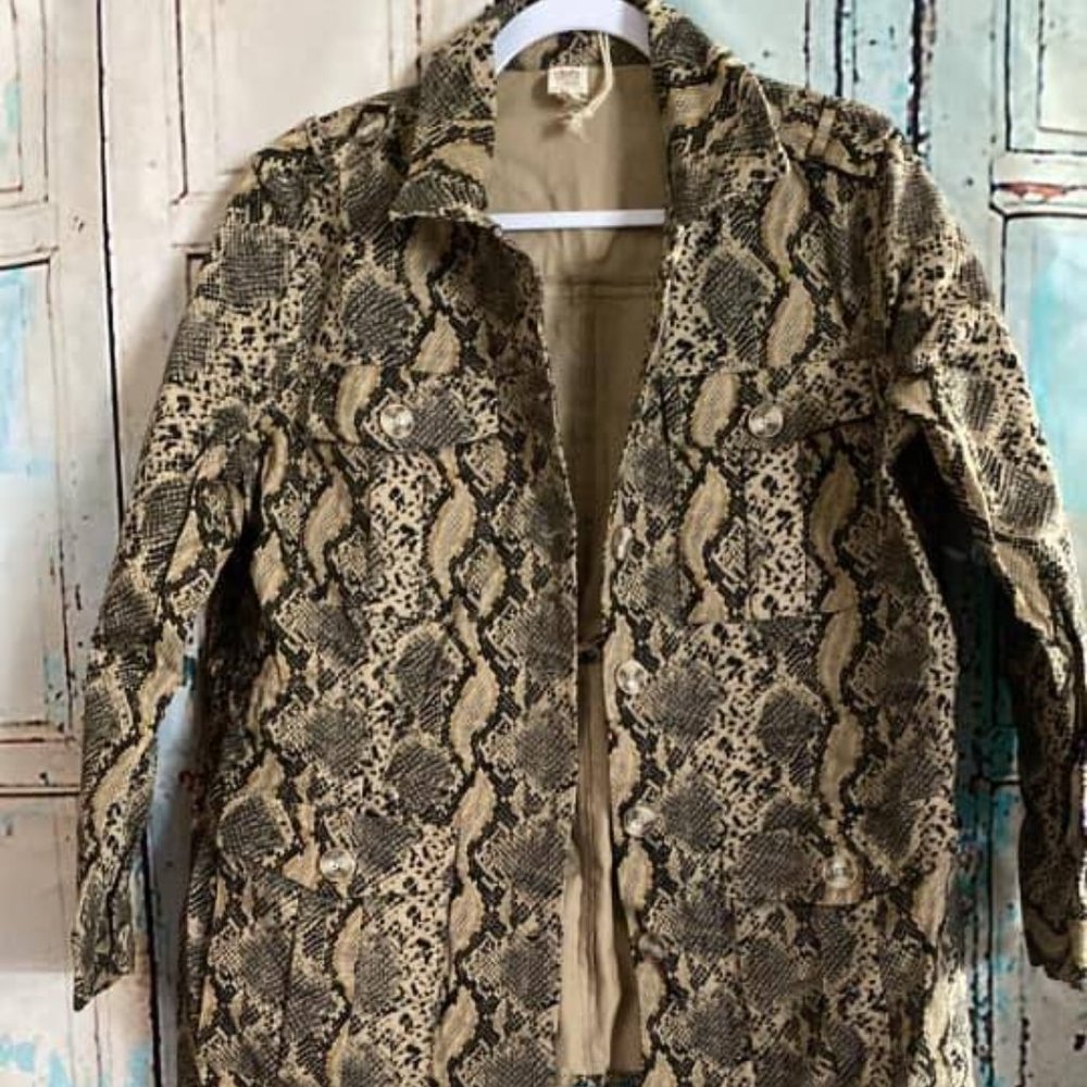 Brown and Black leopard Jean Jacket